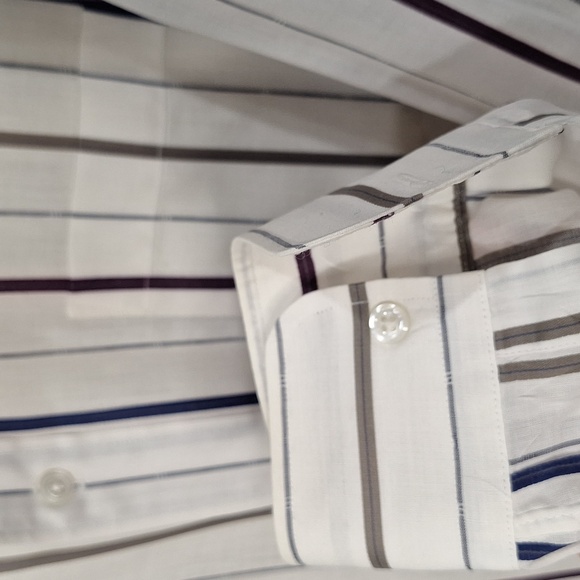 CHRISTIAN DIOR Monsieur Striped Button Down Dress Shirt - Picture 3 of 10